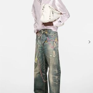 Acne Multicolor Embellished Boyfriend Jeans